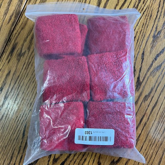 Unique Sports Red Athletic Performance Team Pack of 24 Wristbands (12 Pair) - Picture 3 of 3